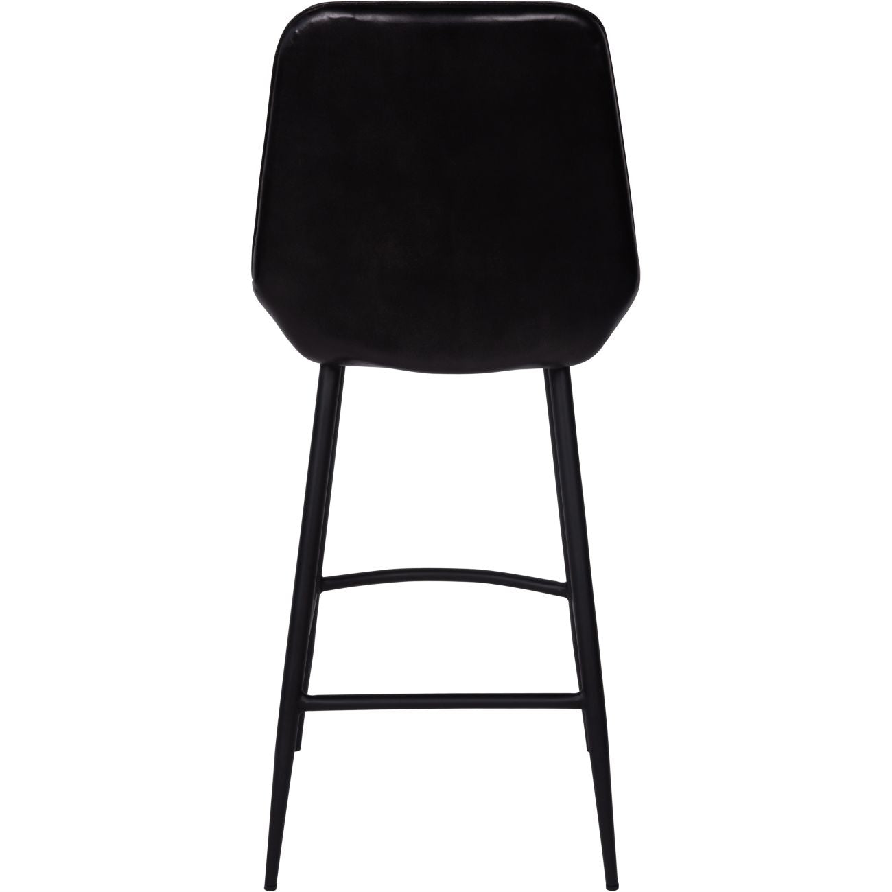 Set of 2 Pembroke Leather Bar Stools in Charcoal